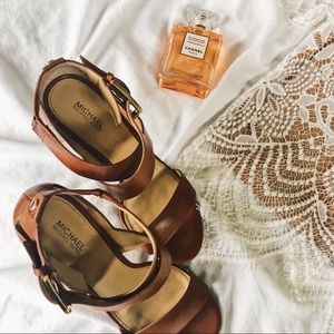 Michael Kors Tan Stack Heel Sandals